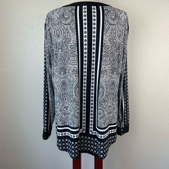 INC International Concepts Half Zip Blouse Top Size 0X EUC - Picture 5 of 6